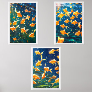 Golden fish Print Set