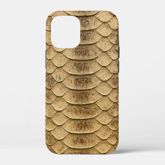 Golden Fish Scale Phone Case – Shimmering Elegance (Back)