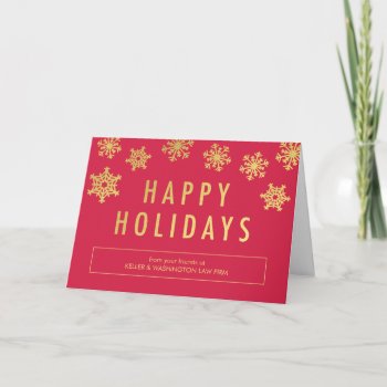 Golden Flakes Business Holiday Greeting Card by orange_pulp at Zazzle