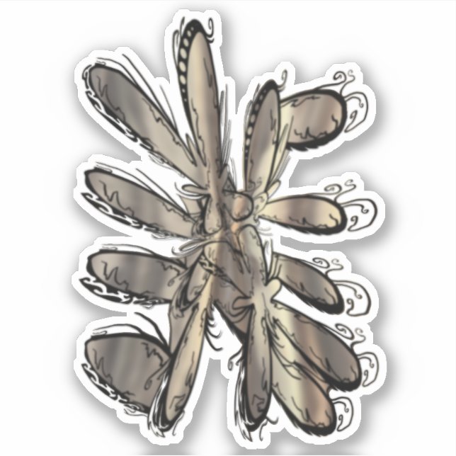 Golden flame flower sticker (Front)