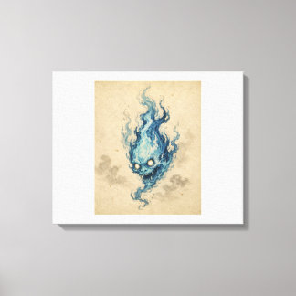 Golden Flame Onibi Spirit Canvas Print