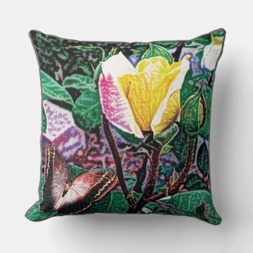 Golden Flame Throw Pillow