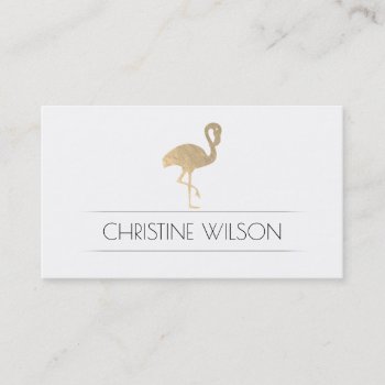 Golden Flamingo Business Card by paesaggi at Zazzle