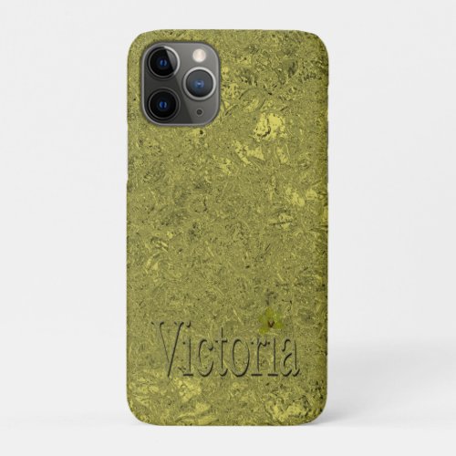 Golden Flecks Victoria Name Design iPhone 11 Pro Case