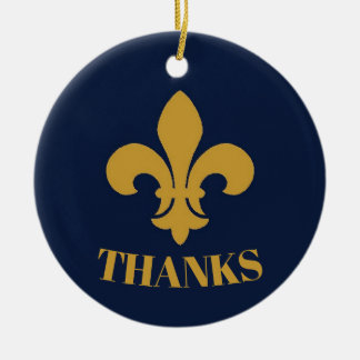 Golden Fleur De Lis, add, edit text Ceramic Ornament