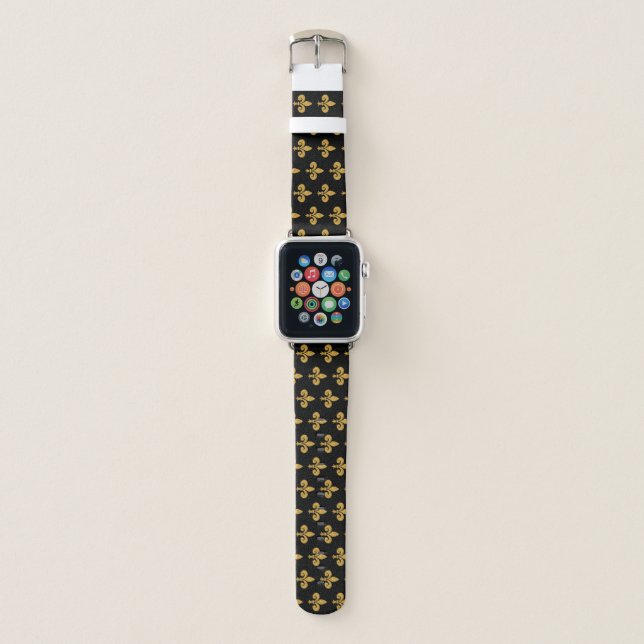 Golden Fleur de Lis Apple Watch Band (Front)