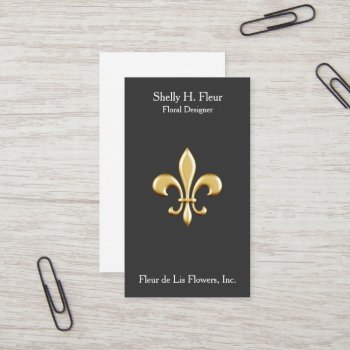 Golden Fleur De Lis Business Card by TerryBain at Zazzle