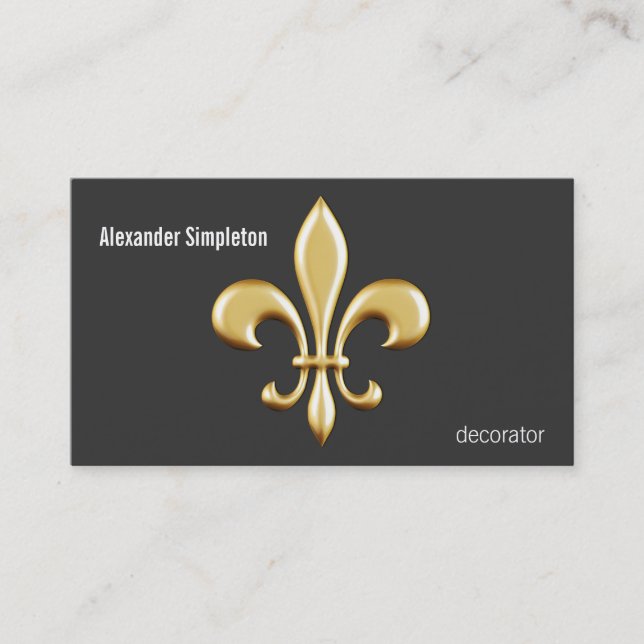 Golden Fleur De Lis Business Card (Front)