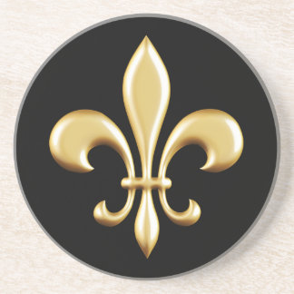 Golden Fleur De Lis Drink Coaster