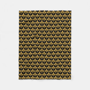 Golden Fleur de Lis Fleece Blanket
