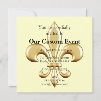 Golden Fleur De Lis Invitation