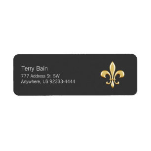 Golden Fleur De Lis Label