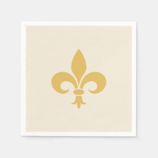Golden Fleur-de-Lis  on Champagne Beige
