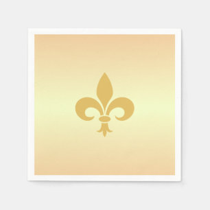 Golden Fleur-de-Lis on Golden Gradient Napkins