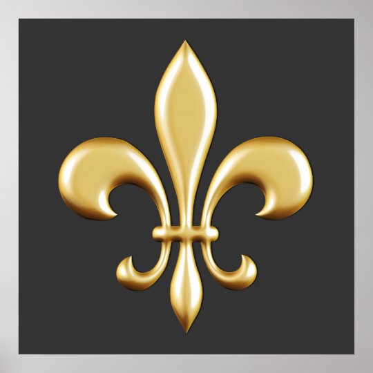 Golden Fleur De Lis Poster | Zazzle.com