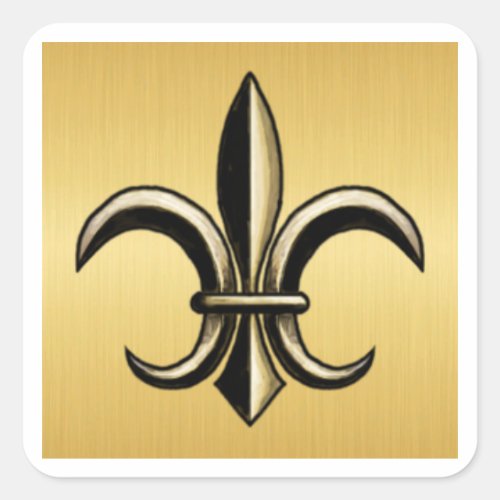 Golden Fleur De Lis Square Stickers