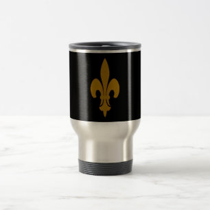 Golden Fleur De Lis Travel Mug