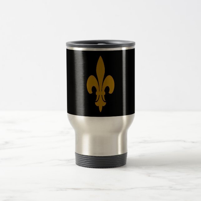 Golden Fleur De Lis Travel Mug (Center)