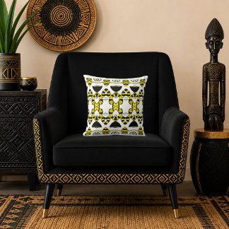 Golden Fleur Royale Throw Pillow