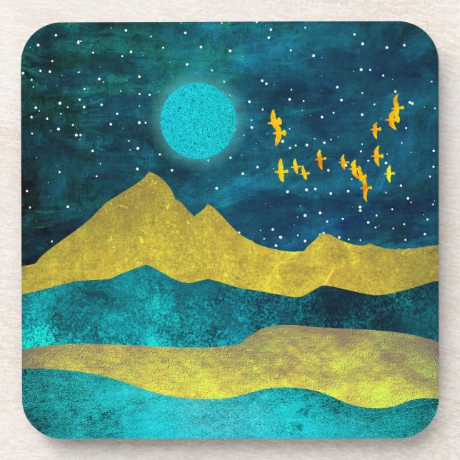 Golden Flock Beverage Coaster (Front)