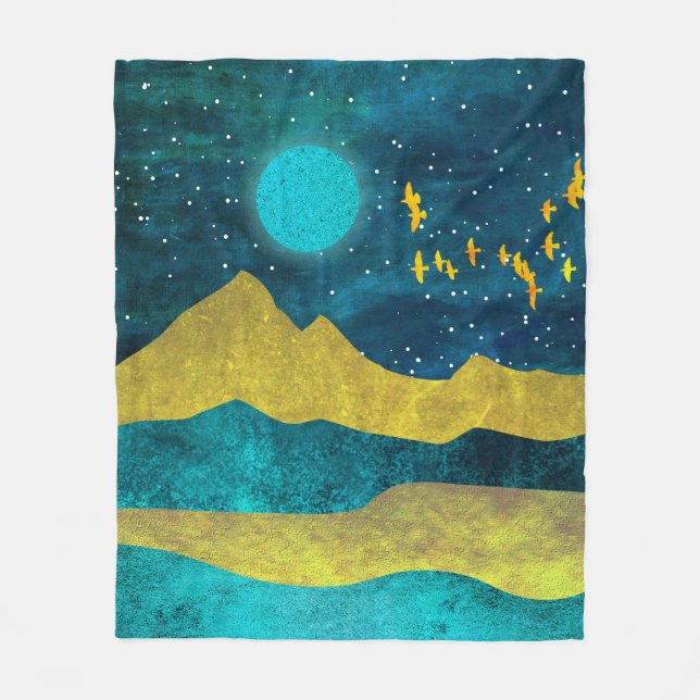 Golden Flock Fleece Blanket (Front)
