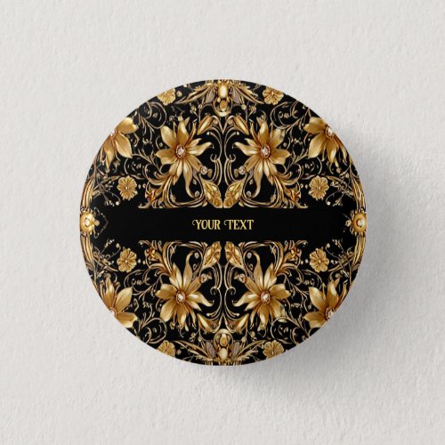 Golden Floral Button