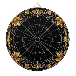 Golden Floral Dartboard