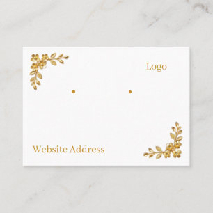 Golden Floral Earring Display Card