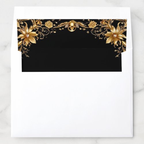 Golden Floral Envelope Liner
