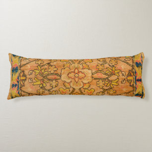 Golden Floral Gold Yellow Green Body Pillow