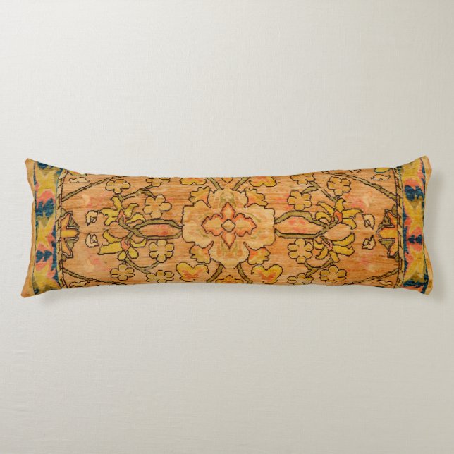 Golden Floral Gold Yellow Green  Body Pillow (Front)