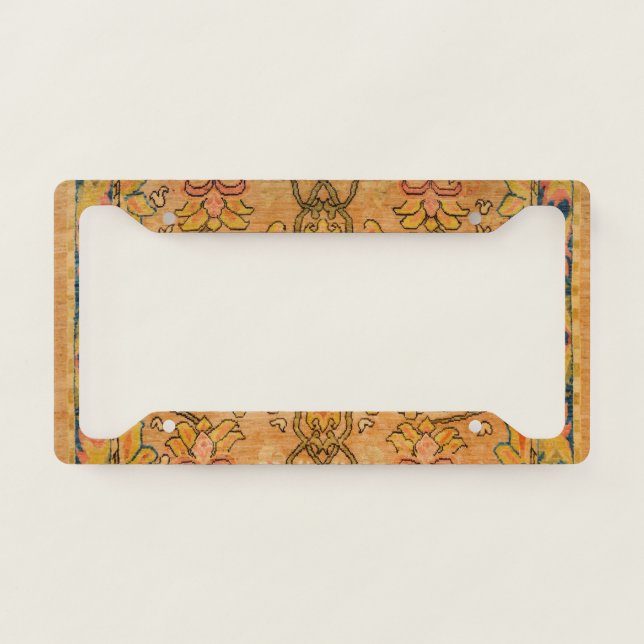 Golden Floral Gold Yellow Green  License Plate Frame (Front)