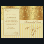 Golden floral, hearts Renewal of Vows program<br><div class="desc">Golden floral and hearts Renewal of Vows program.</div>