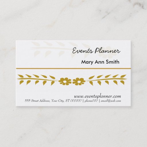 Customizable Indie Decor Events Party Planning Business Card Templates