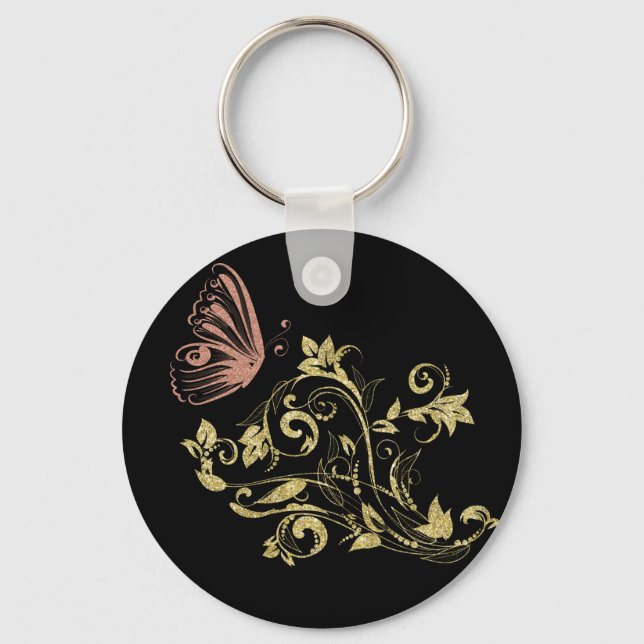 golden floral keychain (Front)
