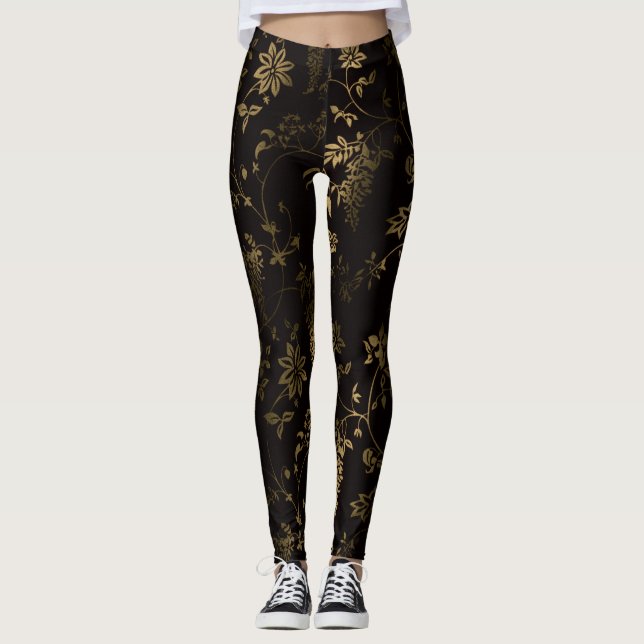 Golden floral leggings (Front)
