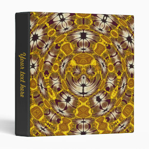 Golden Floral Mandala Boho Pattern 3 Ring Binder