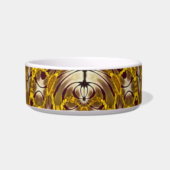 Golden Floral Mandala Boho Pattern Bowl (Front)