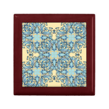 Golden Floral Mandala Wooden Jewelry Keepsake Box