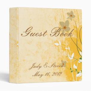 golden floral modern design guest book wedding alb 3 ring binder