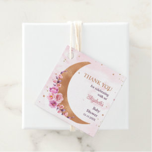 Golden Floral Moon Thank You Favor Tag