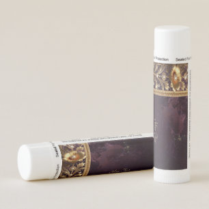 Golden Floral Ornament with Pearls Lip Balm