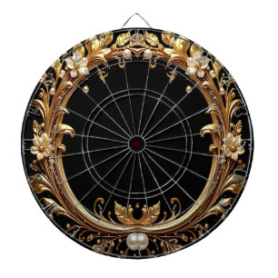 Golden Floral Ornate Dartboard