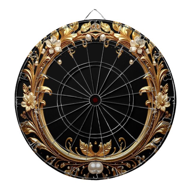 Golden Floral Ornate Dartboard (Front)