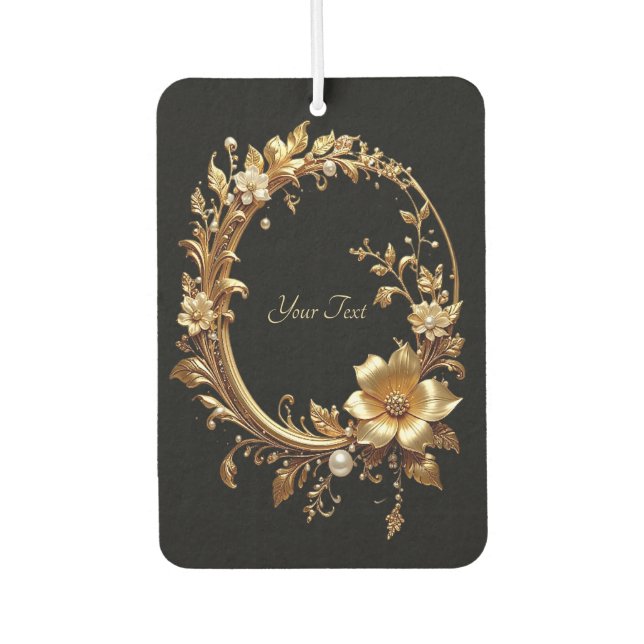 Golden Floral Ornate Frame Air Freshener (Front)