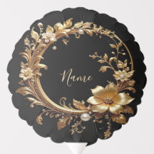 Golden Floral Ornate Frame Balloon