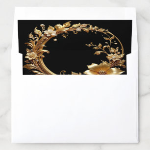 Golden Floral Ornate Frame Envelope Liner