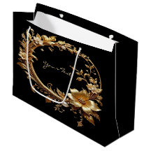 Golden Floral Ornate Frame Gift Bag
