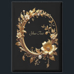 Golden Floral Ornate Frame Magnet<br><div class="desc">Beautiful Golden Floral Ornate Frame Magnet</div>