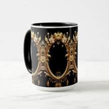 Golden Floral Ornate Frame Mug
